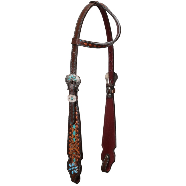 Showman Diamond Bloom One Ear Headstall and Breastcollar Set #2