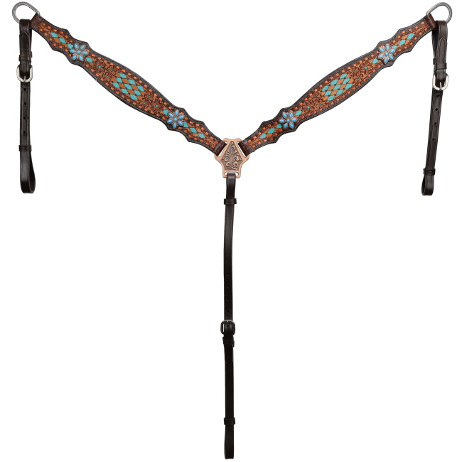 Showman Diamond Bloom One Ear Headstall and Breastcollar Set #3