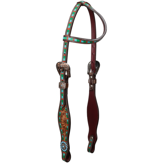 Showman Desert Bloom One Ear Headstall and Breastcollar Set #2