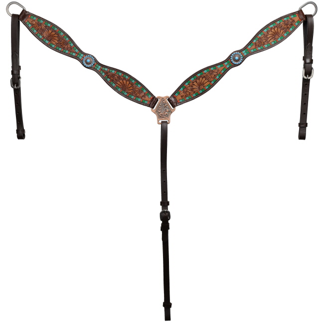Showman Desert Bloom One Ear Headstall and Breastcollar Set #3