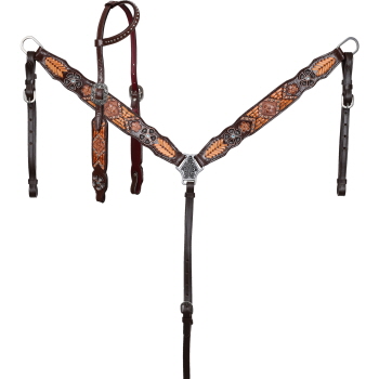 Showman Ranch Blossom One Ear Headstall & Breastcollar Set