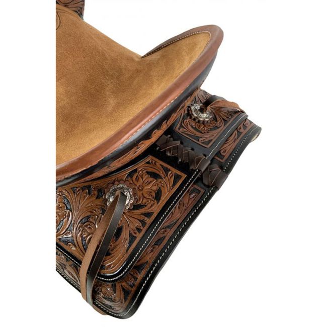 Double T Youth Ranch Style Saddle with Two-Tone Tooling - 12 Inch #2