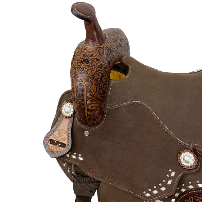 Circle S Chocolate Calico Barrel Style Saddle - 14, 15, 16 Inch #3