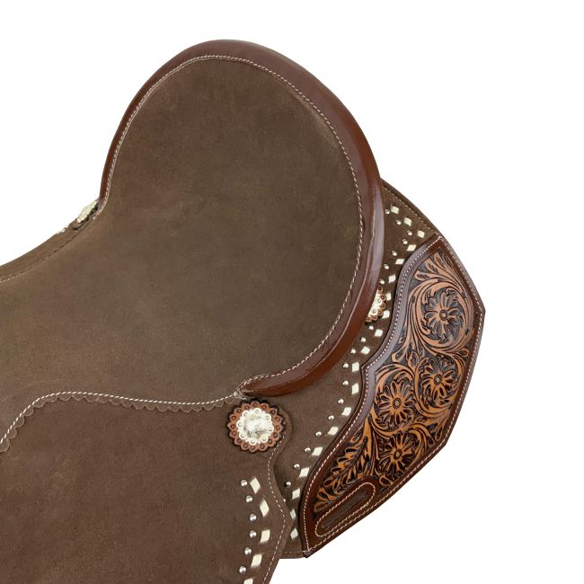 Circle S Chocolate Calico Barrel Style Saddle - 14, 15, 16 Inch #4