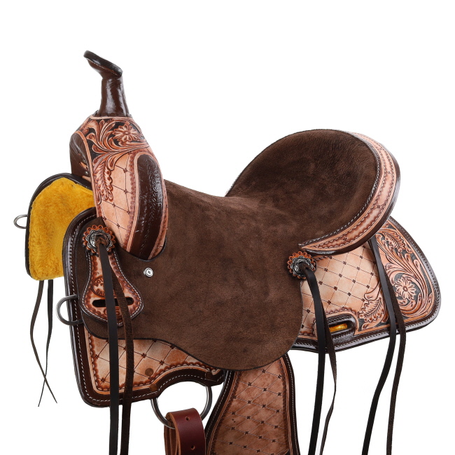 Double T Roughcut Diamond Barrel Style Saddle - 15, 16 Inch #3