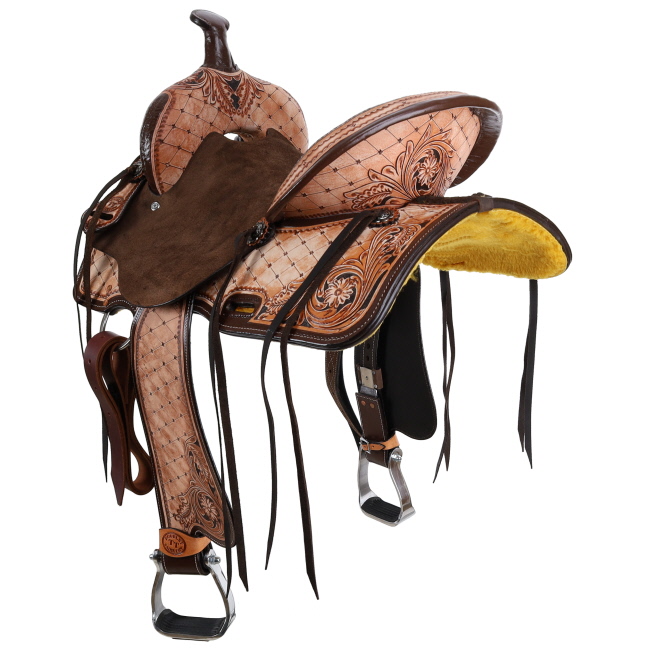 Double T Roughcut Diamond Barrel Style Saddle - 15, 16 Inch #2