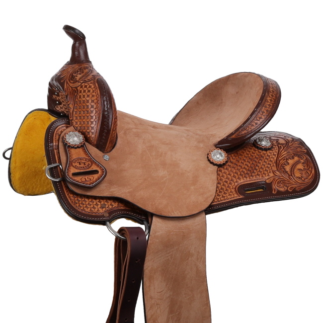 Double T Hickory Dash Spinal Relief Barrel Style Saddle - 14, 15 Inch #2