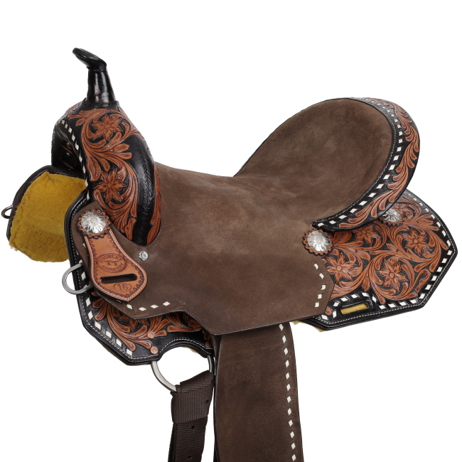Double T Heritage Rose Spinal Relief Barrel Style Saddle - 15, 16 Inch #2