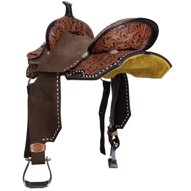 Double T Heritage Rose Spinal Relief Barrel Style Saddle - 15, 16 Inch #3