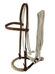 Showman Argentina Cow Leather Browband Bosal Headstall Set