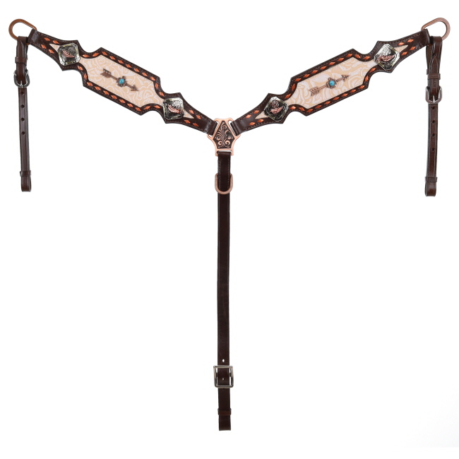 Showman Limited Edition Thunderbird Rose One Ear Headstall and Breastcollar Set #3