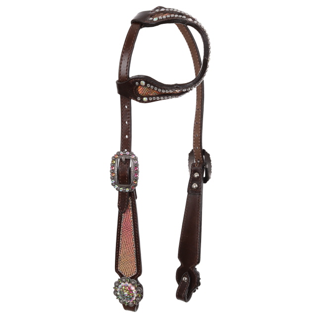 Showman Limited Edition Glittered Glow One Ear Headstall and Breastcollar Set #2