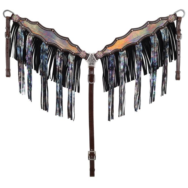 Showman Limited Edition Glittered Glow One Ear Headstall and Breastcollar Set #3