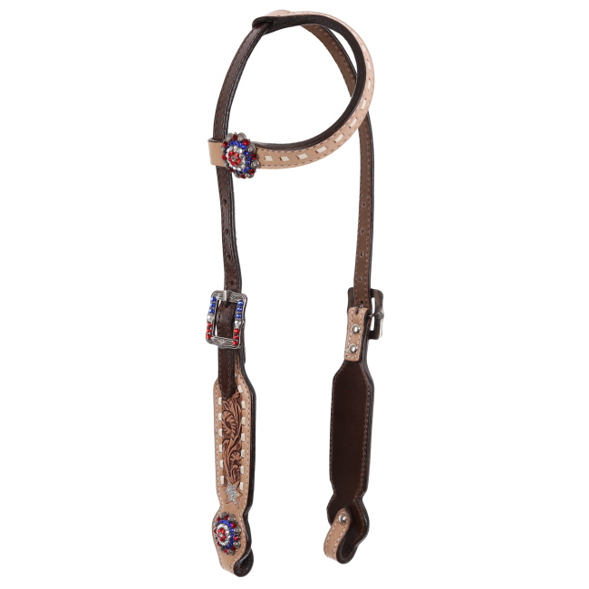 Showman Western Patriot One Ear Headstall and Breastcollar Set #2