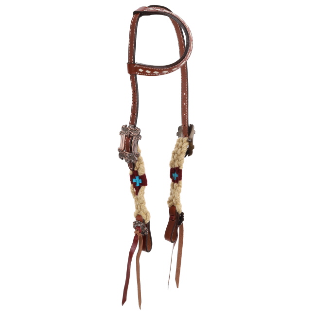 Showman Sand & Sky Mohair One Ear Headstall and Breastcollar Set #2