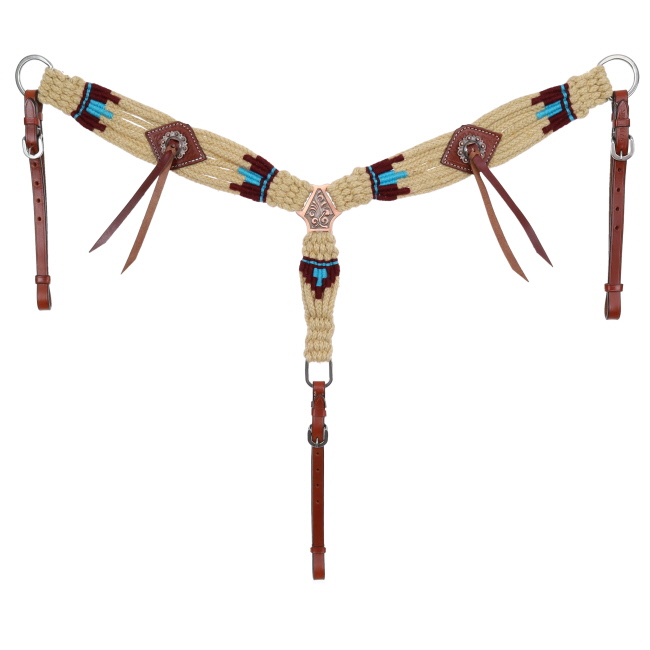 Showman Sand & Sky Mohair One Ear Headstall and Breastcollar Set #3