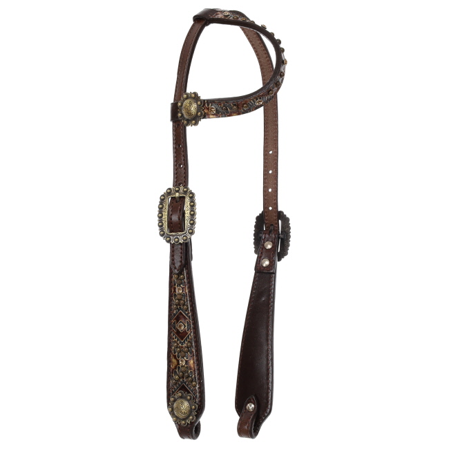 Showman Cowboy Carving One Ear Headstall and Breastcollar Set #2