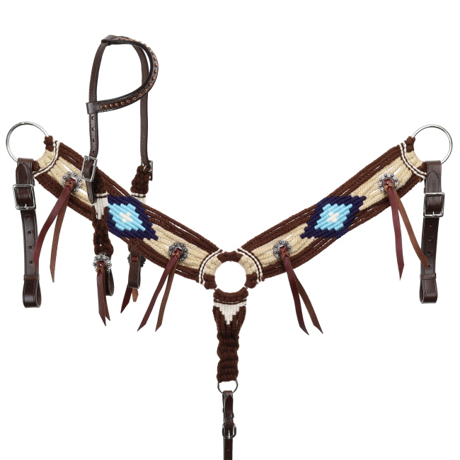 Showman High Desert Mohair One Ear Headstall and Breastcollar Set