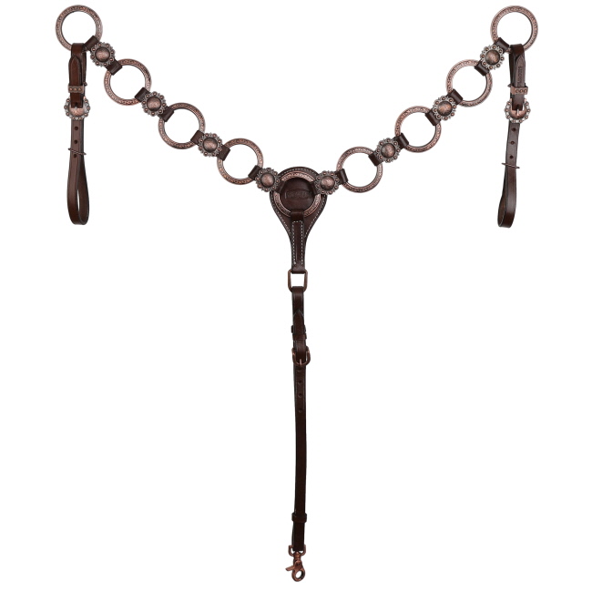 Showman Roughrider Rings One Ear Headstall and Breastcollar Set #3