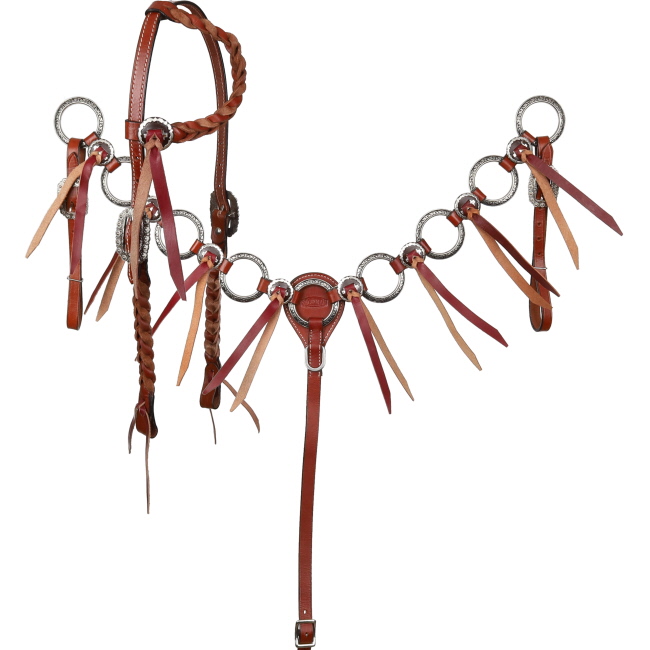 Showman Heritage Ring One Ear Headstall and Breastcollar Set