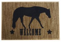 27" x 18" Welcome mat with pleasure horse