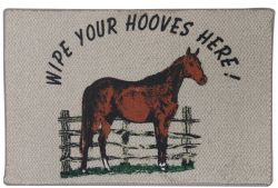 27" x 18" " Wipe your hooves here!" Welcome mat