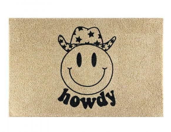 27" x 18" Howdy Smiley Welcome mat