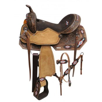 Double T Navajo Dreamer Barrel Style Saddle Set - 14, 15, 16 Inch