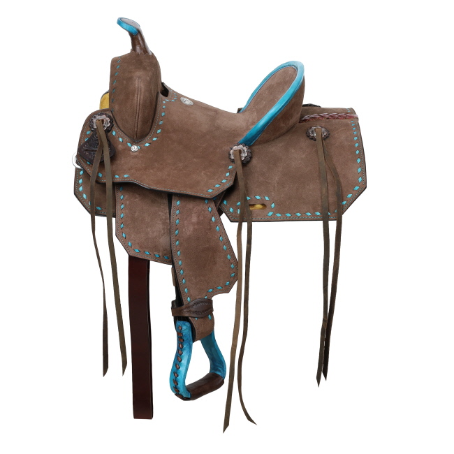 13" Double T Youth&#47;Pony Chocolate Roughout Barrel Saddle #3
