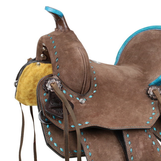 13" Double T Youth&#47;Pony Chocolate Roughout Barrel Saddle #4