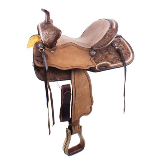 Double T Desert Petal Barrel Style Saddle - 15 Inch