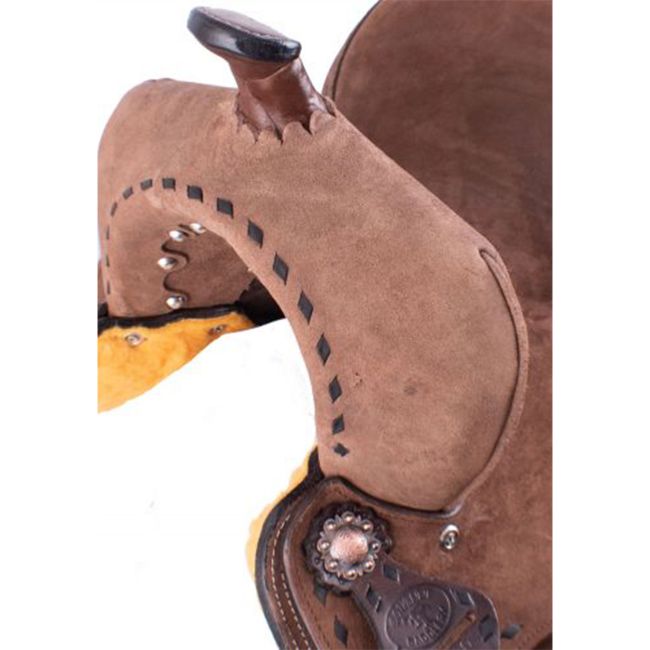 Double T Youth Chocolate Roughout Barrel Saddle with Extra Deep Seat - 10 Inch #2