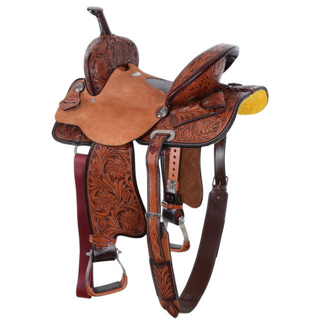 Double T Exotic Midnight Gator Barrel Style Saddle - 14, 15 Inch #2