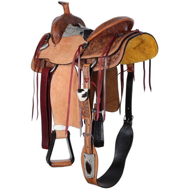 Double T Classic Stitch Cowpoke Roper Style Saddle - 14 Inch #2