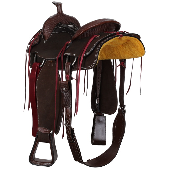 Double T Classic Stitch Dark Prairie Roper Style Saddle - 15 Inch #2