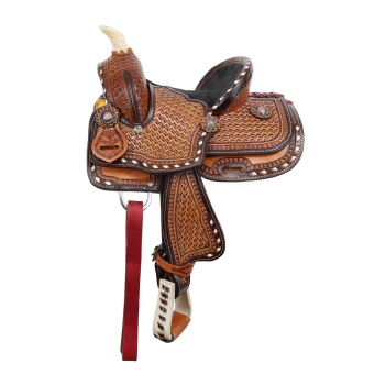 Double T Bronco Belle Youth Barrel Style Saddle - 8 Inch