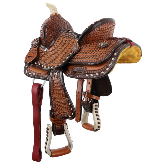 Double T Bronco Belle Youth Barrel Style Saddle - 8 Inch #2