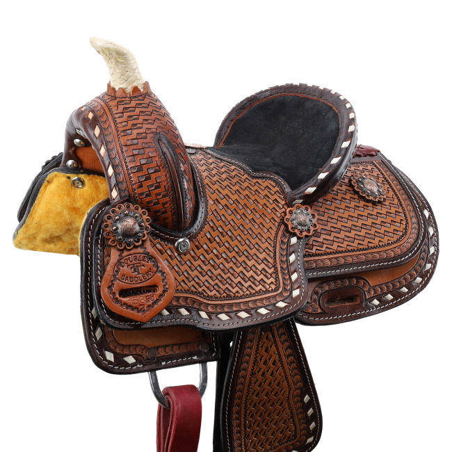 Double T Bronco Belle Youth Barrel Style Saddle - 8 Inch #3