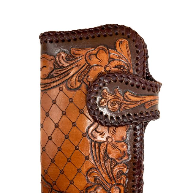 Showman Rustic Wildflower Tooled Wallet #4