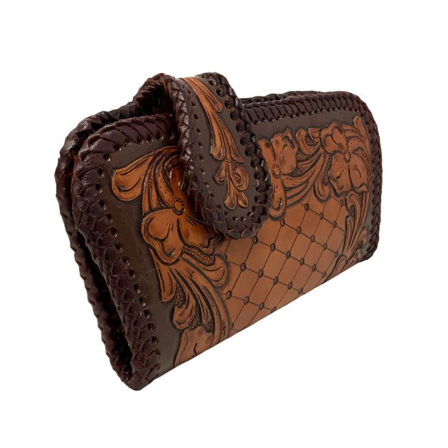 Showman Rustic Wildflower Tooled Wallet #3