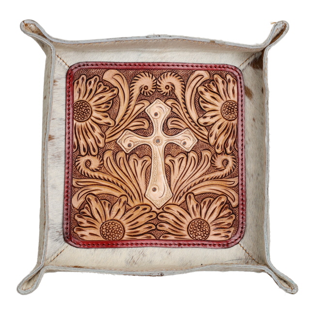 Showman Rancher’s Cross Hair-On Cowhide Tray