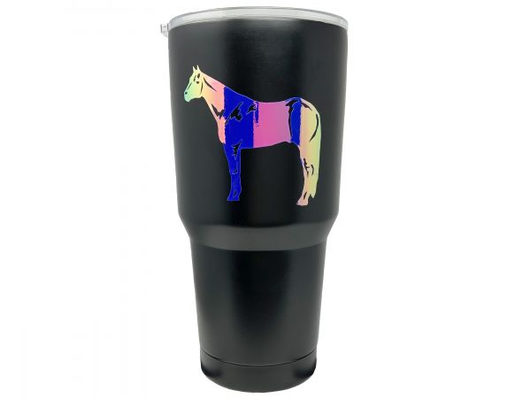 30 oz Insulated Standing Horse Black Tumbler
