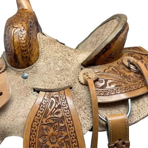 Buffalo Saddlery Hard Seat High Back Ranch Roper Style Saddle - 10 Inch #4