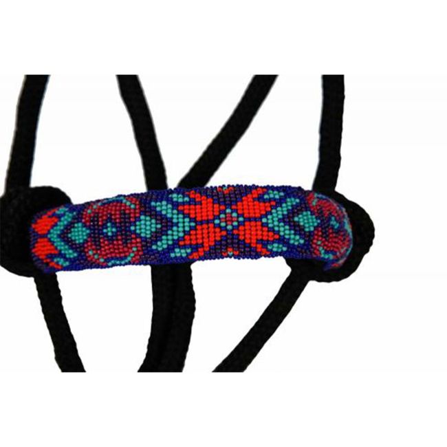 Showman Pony Size Rope Halter with Beaded Nose and Lead #2