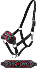 Showman Beaded bronc nose halter with copper studs