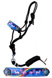 Showman Pony Rainbow Unicorn cowboy knot rope halter