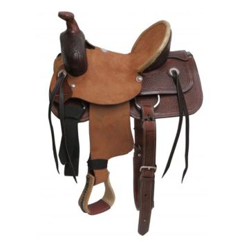 Buffalo Youth Hard Seat Roper Style Saddle - 13 Inch