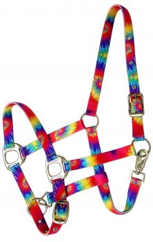 Showman Premium Nylon Horse Sized Halter with tie dye design