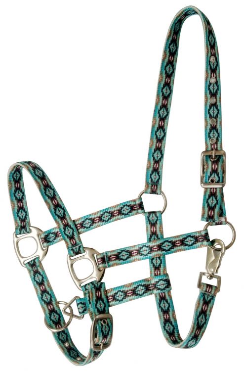 Showman® Premium Nylon Full Sized Halter with Tie Dye design. main image 0