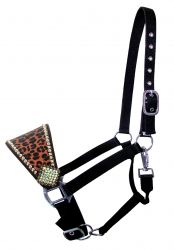 Showman Nylon bronc halter with cheetah print inlay